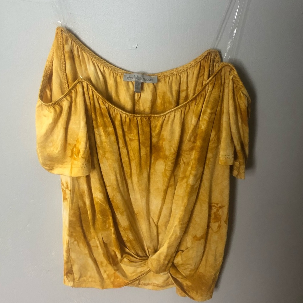 Tie dye off the shoulder crop top